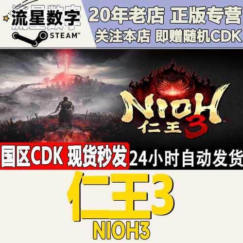 Steam正版国区KEY 仁王3 Nioh3 国区激活码 现货秒发