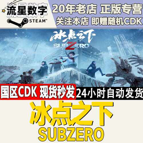Steam正版国区KEY 冰点之下  SubZero 激活码CDKEY现货