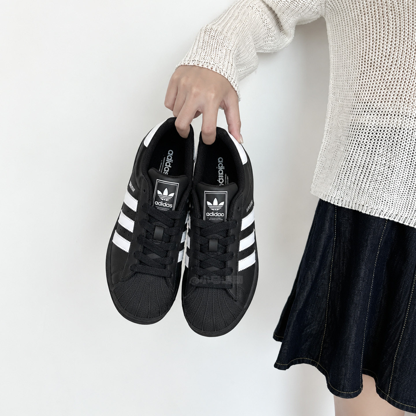 Adidas阿迪达斯贝壳头经典新款女鞋JH9977黑色板鞋休闲鞋
