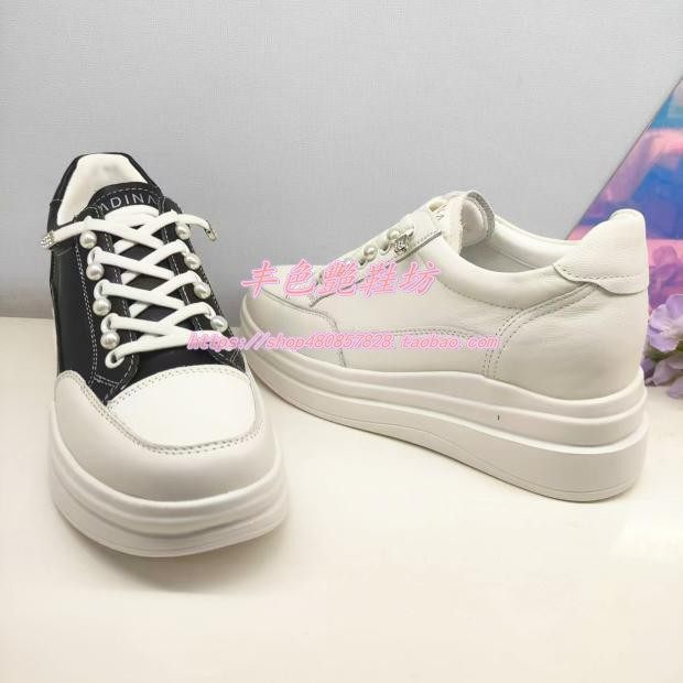 KCL243303卡迪娜女鞋专柜正品24春新款休闲系带厚底女单鞋小白鞋