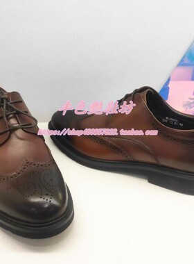 哈森男鞋专柜正品春秋商务正装棕色系带英伦复古男士皮鞋ML96632