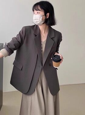 灰色小西装外套女2025新款春秋休闲黑气质名媛高级感成都超火西服