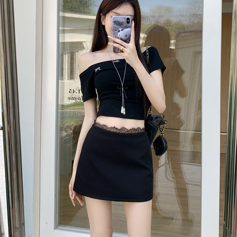 黑色蕾丝半身裙女新款性