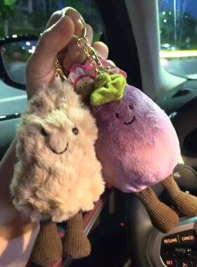 活泼紫色小茄子玩偶娃娃可爱节日礼物JC公仔毛绒玩具挂件