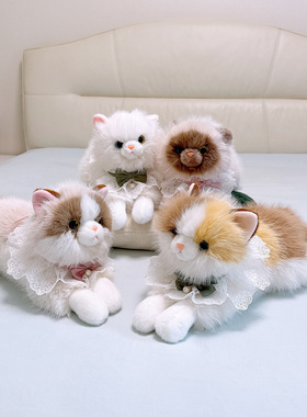 赛特嘟嘟围兜会叫布偶猫咪毛绒公仔暹罗猫三花儿童安抚玩偶礼物