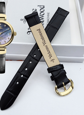 Vivienne Westwood薇薇安西太后真皮表带黑色金扣12MM女表配件