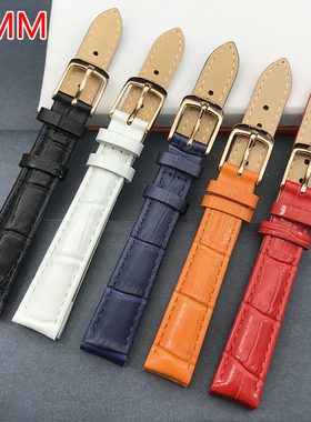 FOLLI FOLLIE芙丽真皮表带竹节纹针扣14MM通用手表配件WF16R012S