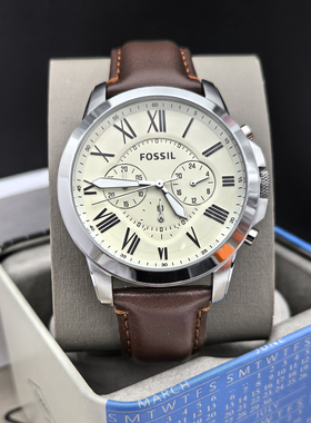 FOSSIL化石手表真皮表带轻奢潮流商务休闲石英表防水男表FS4735