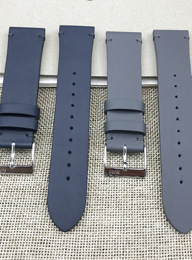 现货Hugo Boss表带头层牛皮黑色男士手表配件22MM通用包邮送工具