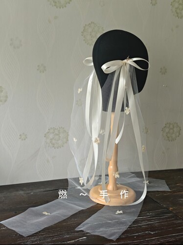 新娘饰品-仙气甜美少女蝴蝶结头纱