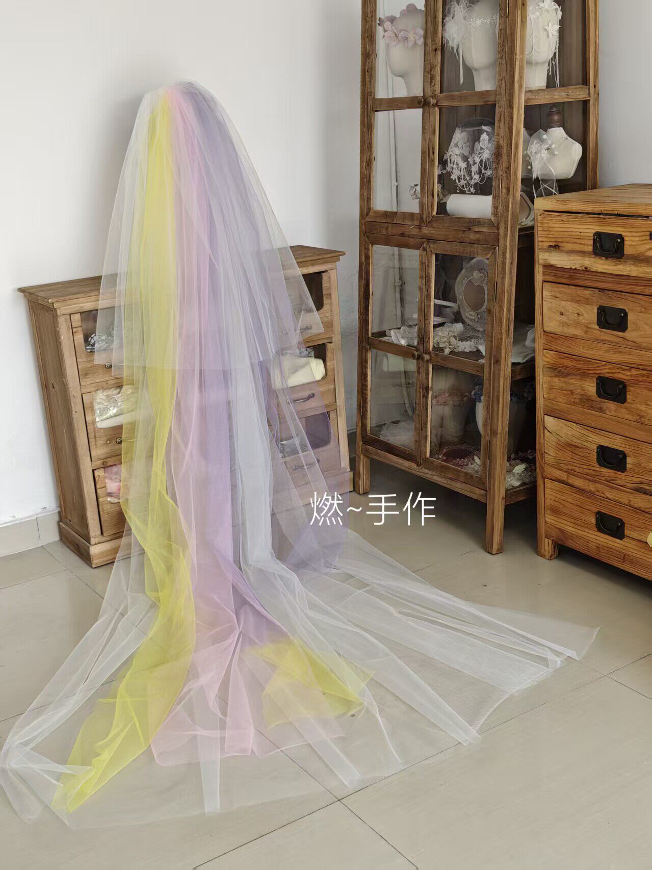 新娘头纱彩虹系列旅拍道具（长度2米左右）