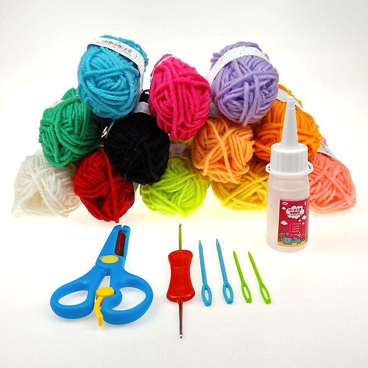 CHILDRENS HANDMADE WOOL PASTE PAINTING PRODUCTION MATERIAL PACKAGE KINDERGARTEN HANDMADE THREAD HAND SEWING NEEDLE SEWING PRACTICE NEEDLEWORK