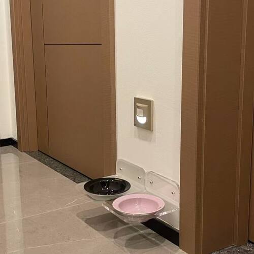 亚克力免打孔壁挂防翻猫碗