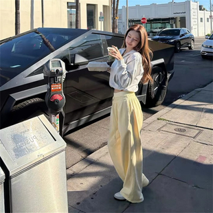 樊樊「舒适圈」sk1ms万搭卫裤 双腰头抽绳宽松设计感cozy运动长裤