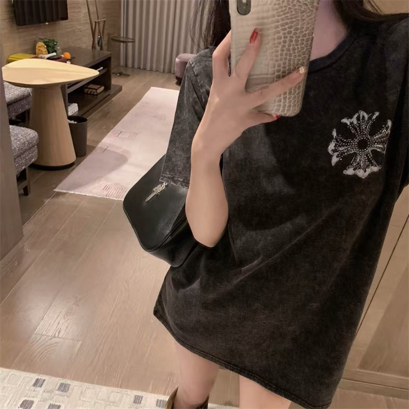 夏季新款韩版重工铆钉烫钻短袖T恤女ins复古闪闪设计感休闲上衣潮,女装/女士精品,T恤,淘宝优惠券,粉丝福利购,淘宝优惠卷