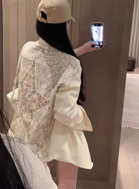 五角星印花复古美式牛仔外套女春夏新款设计感宽松百搭夹克上衣