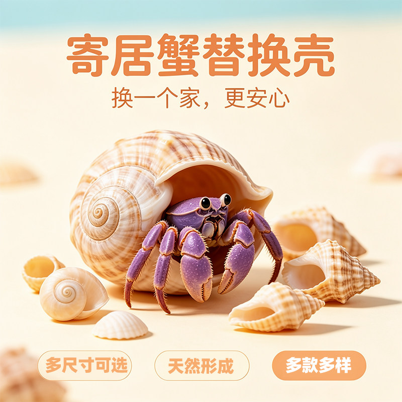 寄居蟹替换宠物壳多尺寸