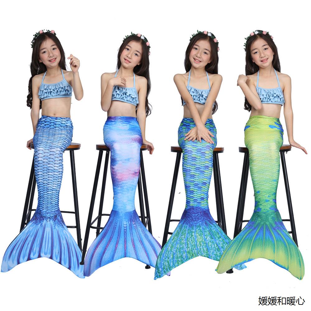 儿童美人鱼尾巴泳装女孩