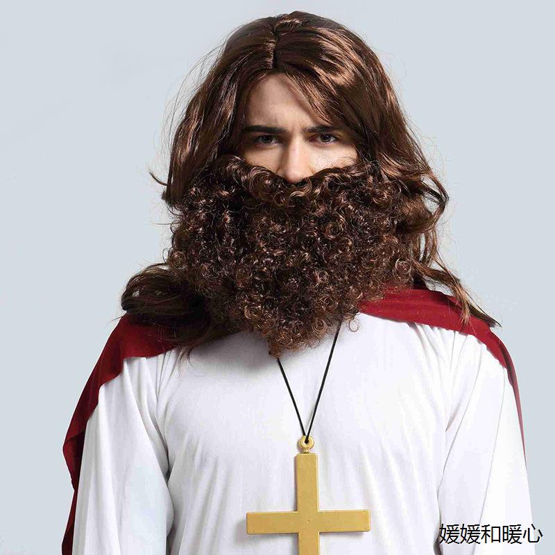 万圣节耶稣Cosplay假发派
