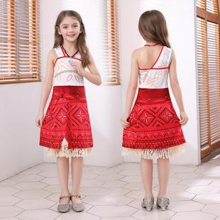 儿童海洋奇缘2女童莫阿娜公主裙儿童毛伊莫亚娜同款cos表演服装