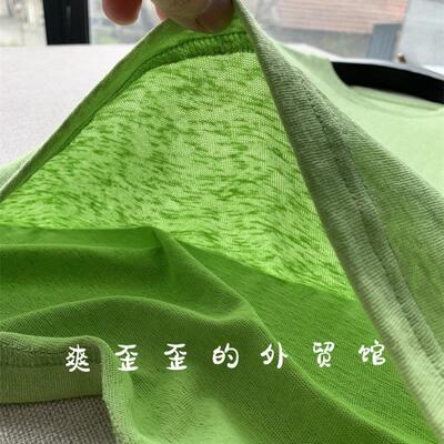 Zzzz好穿的法式神t！！牛油果绿好显白啊~~松弛感亚麻短袖T恤女