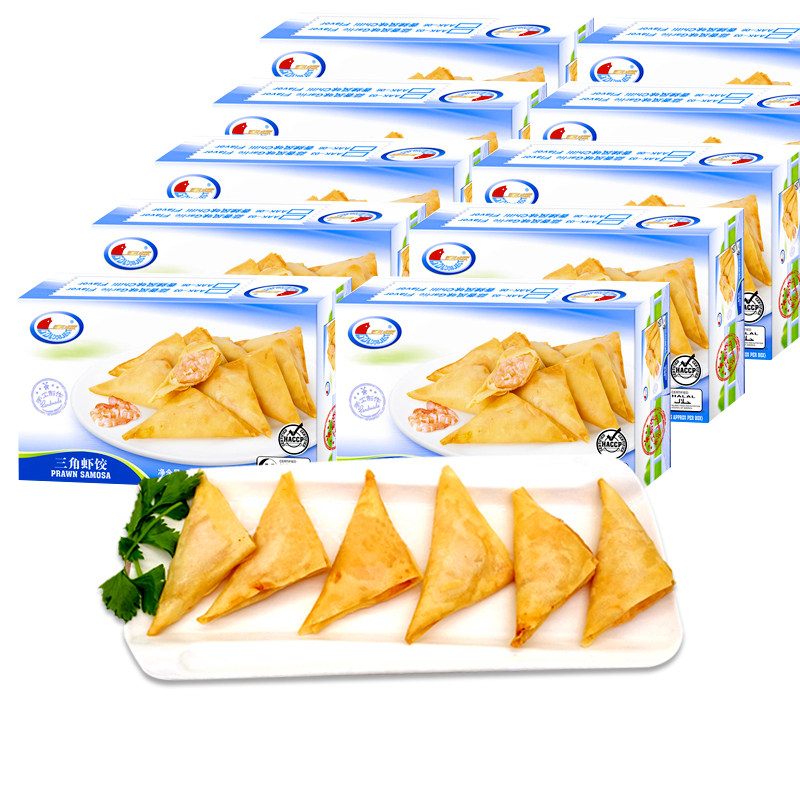 金标三角虾饺虾枝虾角鲜脆虾仁饼油炸小吃下午茶点心网红零食整箱