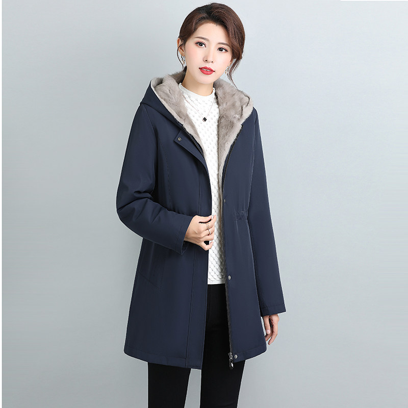 貂胆派克服女2023冬新款高端整貂中长款小个子皮草可拆卸尼克服衣