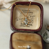 纯银饰品项链女士潮2023年新款 爆闪轻奢小众高级925银托帕石吊坠