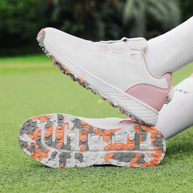 高尔夫球鞋女士情侣款旋钮扣防滑防水运动防臭户外训练老爹鞋跨境