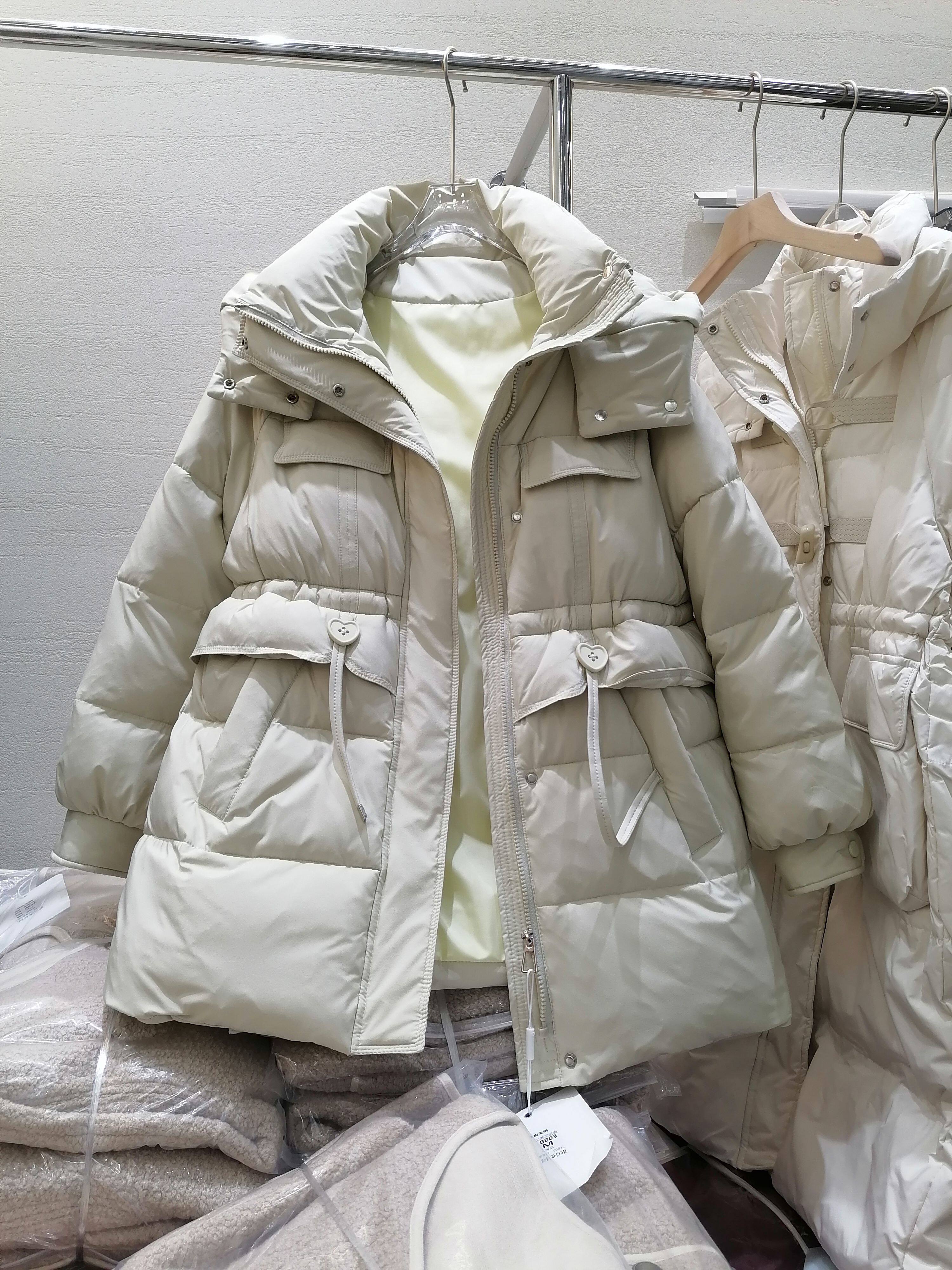 欧韩白鸭绒羽绒服中长款韩版连帽宽松收腰学院风爱心扣保暖外套女,女装/女士精品,羽绒服,淘宝优惠券,粉丝福利购,淘宝优惠卷