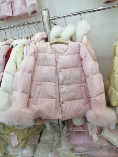 2025冬新中式白鸭绒羽绒服女小个子保暖重工串珠提花国风短外套潮