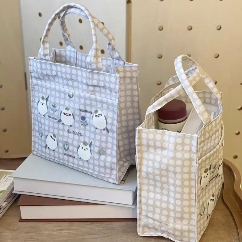 ㊣硬帆布手提小方包 出口日本Kusuguru小山鸟图案布艺手拎袋,箱包皮具/热销女包/男包,通用款女包,淘宝优惠券,粉丝福利购,淘宝优惠卷