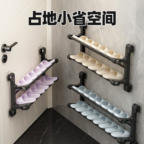 门后鞋架子挂墙置物架免打孔收纳
