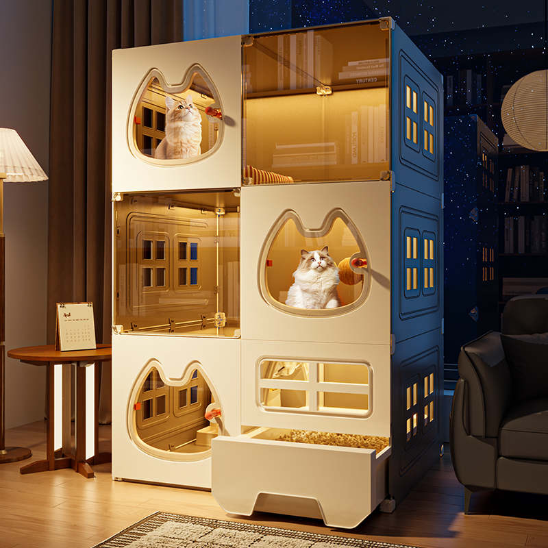 自带猫砂盆超大猫柜猫别墅