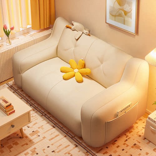 布艺沙发小户型可躺可睡单双人卧室出租房床边懒人小沙发靠背座椅