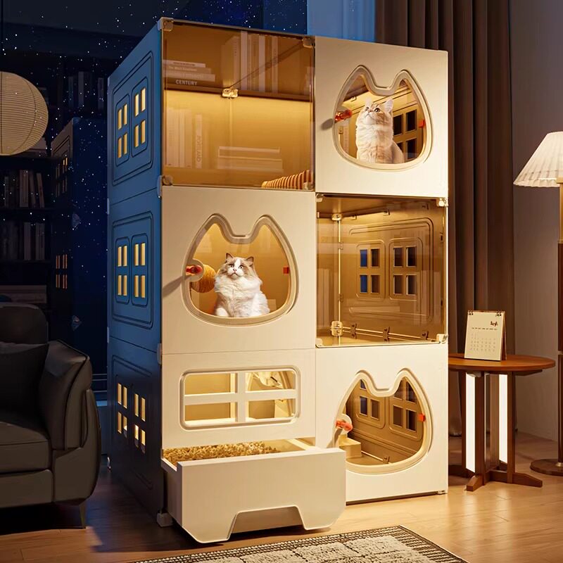 猫别墅猫笼子超大自由空间家用室内猫窝厕所一体一室一厅一卫猫柜
