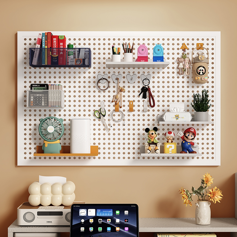 洞洞板墙上墙面置物架宿舍谷子吧唧展示架周边挂板学习书桌收纳架