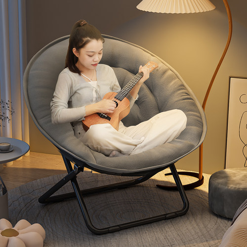 舒适绒布款折叠宿舍椅