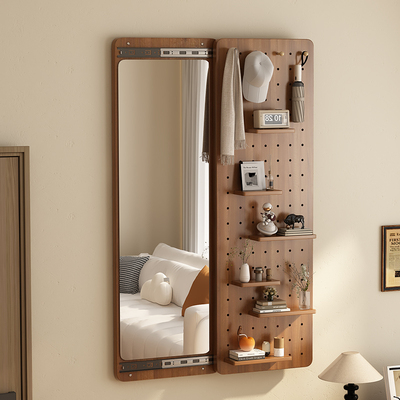 洞洞板穿衣镜一体隐形推拉全身镜