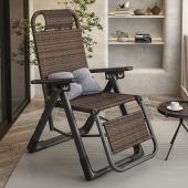 躺椅折叠午休阳台靠背午睡椅休闲 靠椅老人沙滩办公室藤 家用夏季