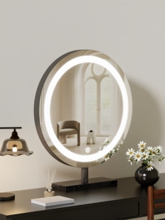 led化妆镜台式桌面带灯智能轻奢高级卧室2025新款梳妆台专用镜子