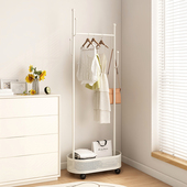 可移动衣架落地卧室家用挂衣架金属奶油风衣帽间收纳置物衣帽架子