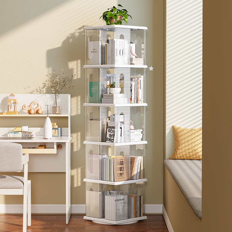 旋转书架落地置物架多层亚克力简易儿童图书绘本架角落展示柜书柜,住宅家具,书架,淘宝优惠券,粉丝福利购,淘宝优惠卷