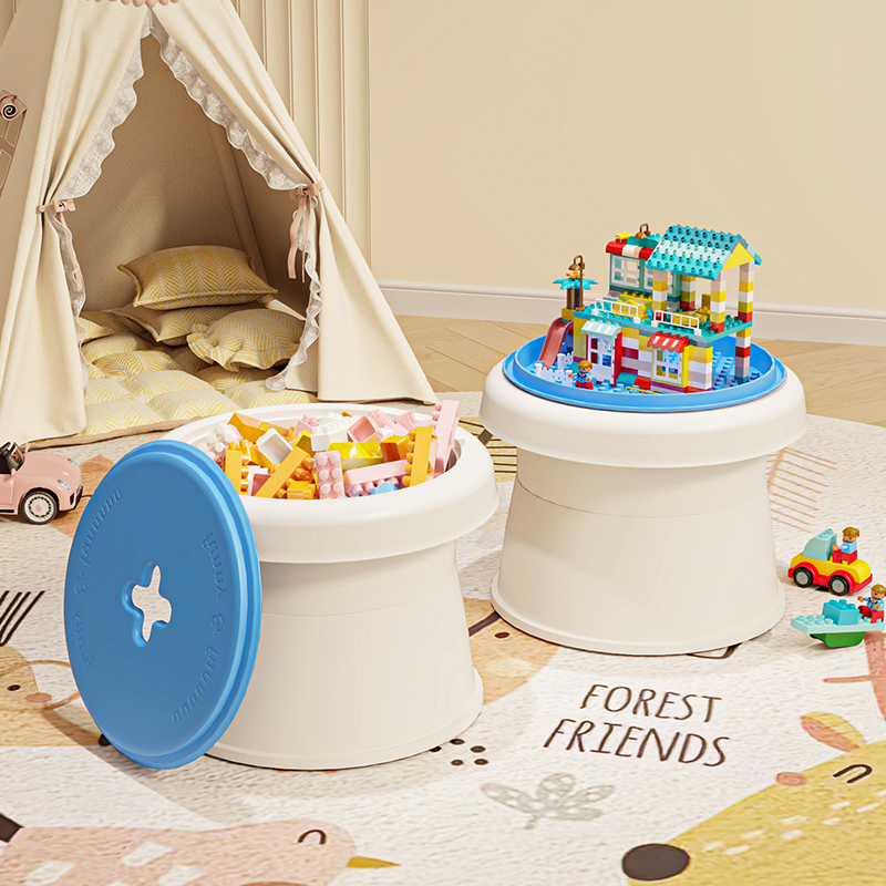玩具收纳凳家用儿童毛绒玩具娃娃积木储物凳可坐凳子客厅茶几矮凳