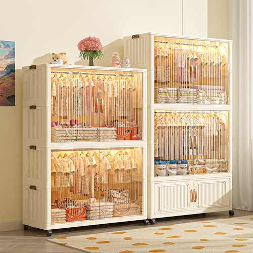 免安装儿童衣柜家用卧室婴儿衣物收纳柜子出租屋宝宝简易塑料衣橱