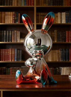 可定制网红坐姿兔子大雕塑摆件
