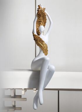 可定制极简坐姿人物雕塑摆件装置