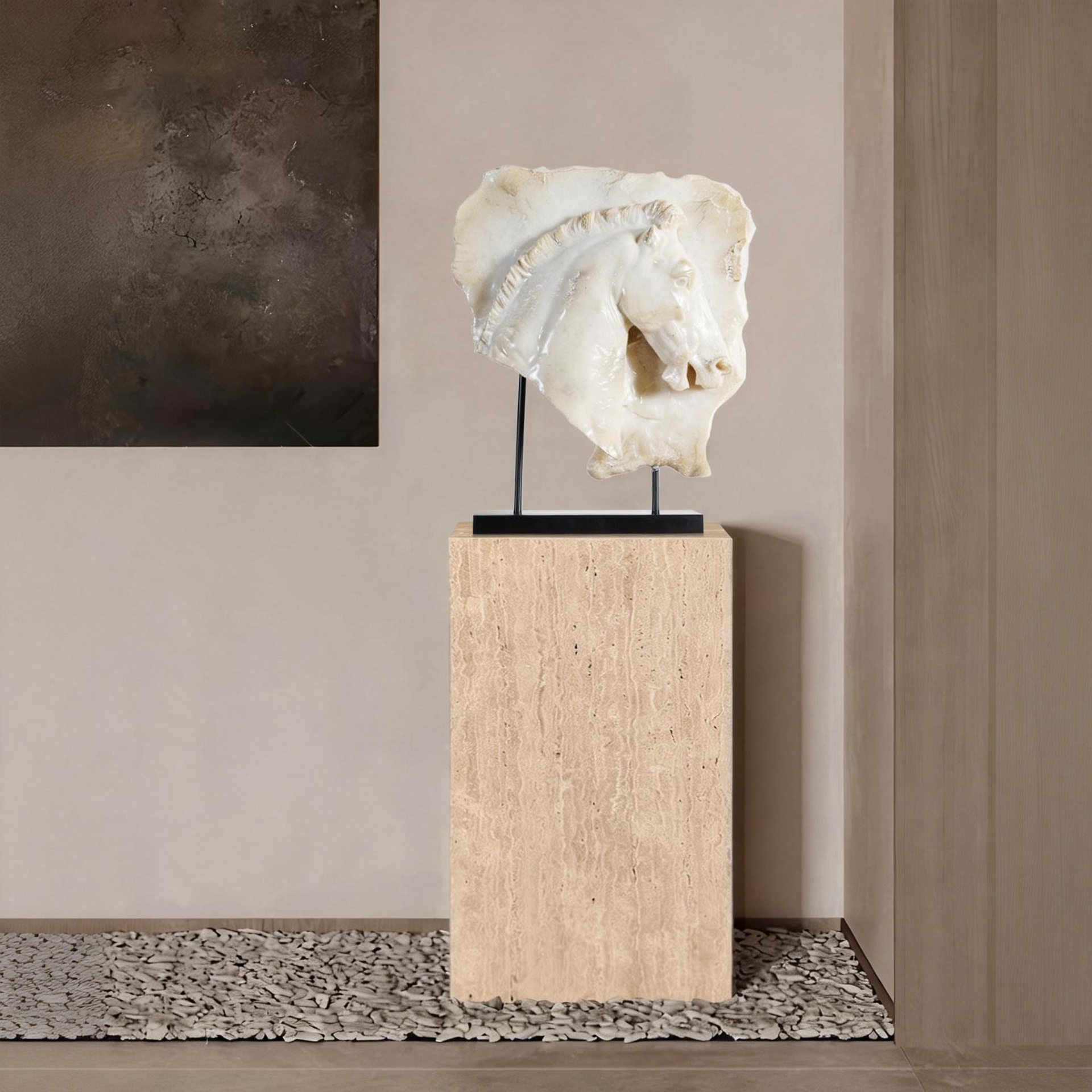 可定制复古马头雕塑摆件酒店大堂样板间客厅玄关办公室装置艺术品