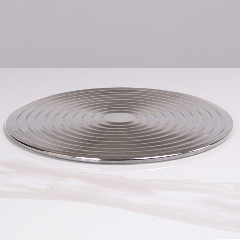 可定制轻奢水波纹托盘镜面玻璃装饰摆件样板房间酒店卫浴软装饰品