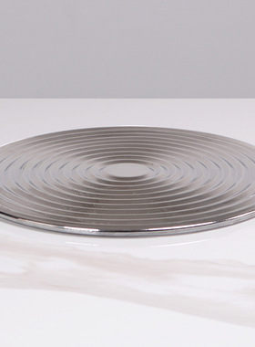 定制轻奢水波纹托盘镜面玻璃装饰